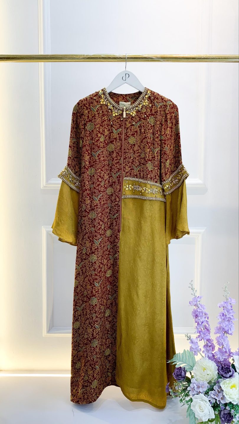 Dian Pelangi Abaya Tenun Batik Payet Full