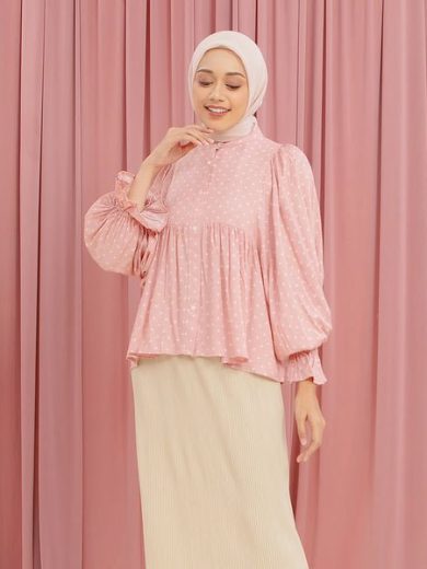 Canisa Polkadot Pink Tops HijabChic - Image 2