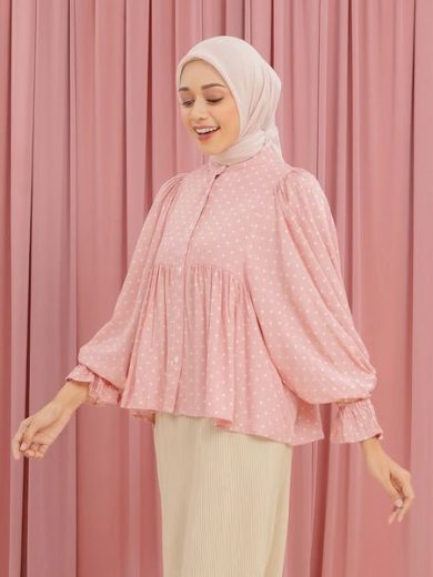Canisa Polkadot Pink Tops HijabChic - Image 3