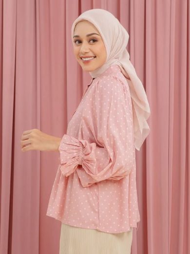 Canisa Polkadot Pink Tops HijabChic - Image 4