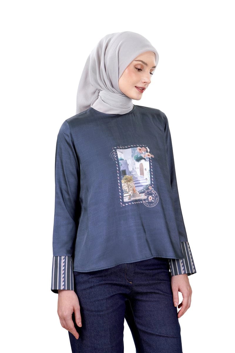 Postcard Basic Blouse - Navy - Image 2