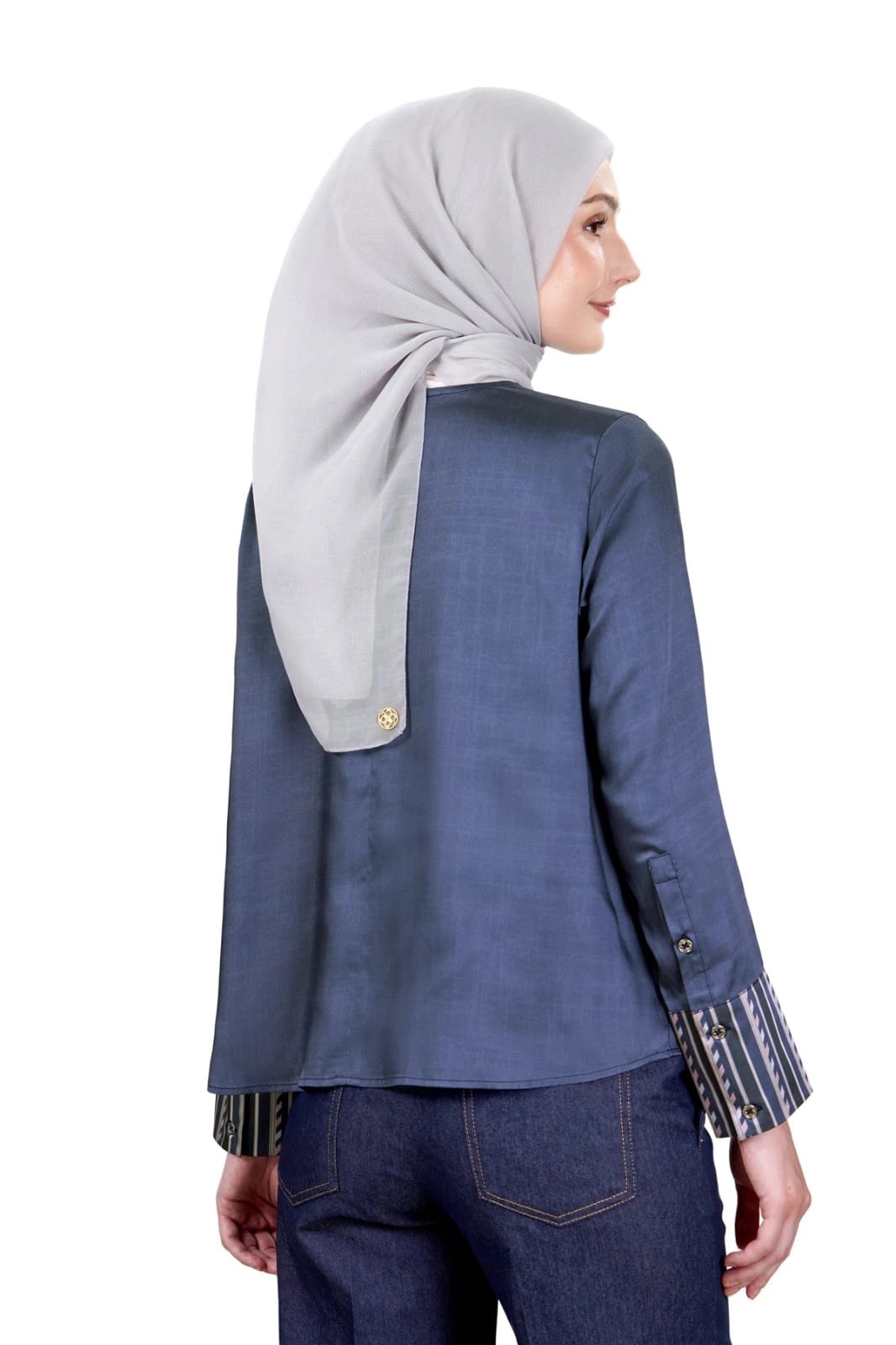 Postcard Basic Blouse - Navy - Image 3